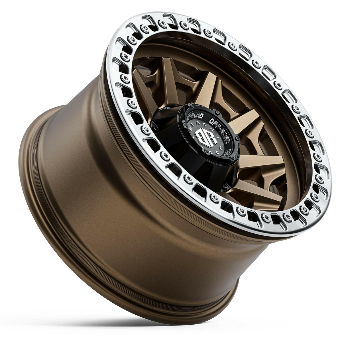 Black Rock Cage Beadlock Dark Bronze 17x9 wheel for KGM SsangYong Musso and Rexton, view 3