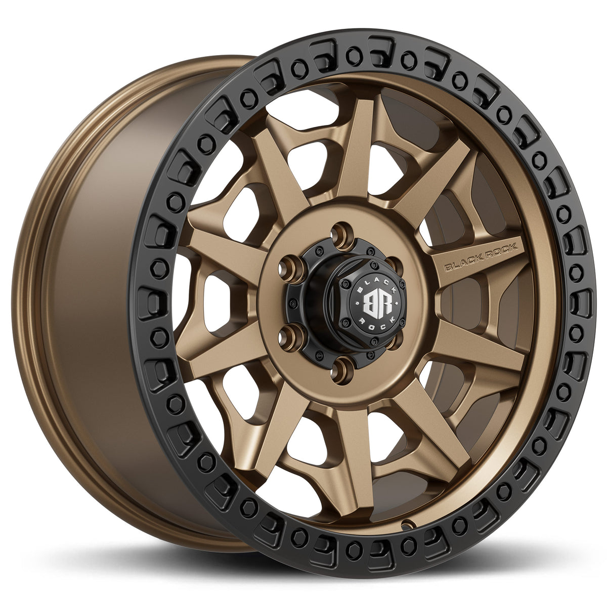 Black Rock Cage Dark Bronze with Black Ring 20x9 6x139.7 wheel for Toyota Prado 250 and Lexus GX550
