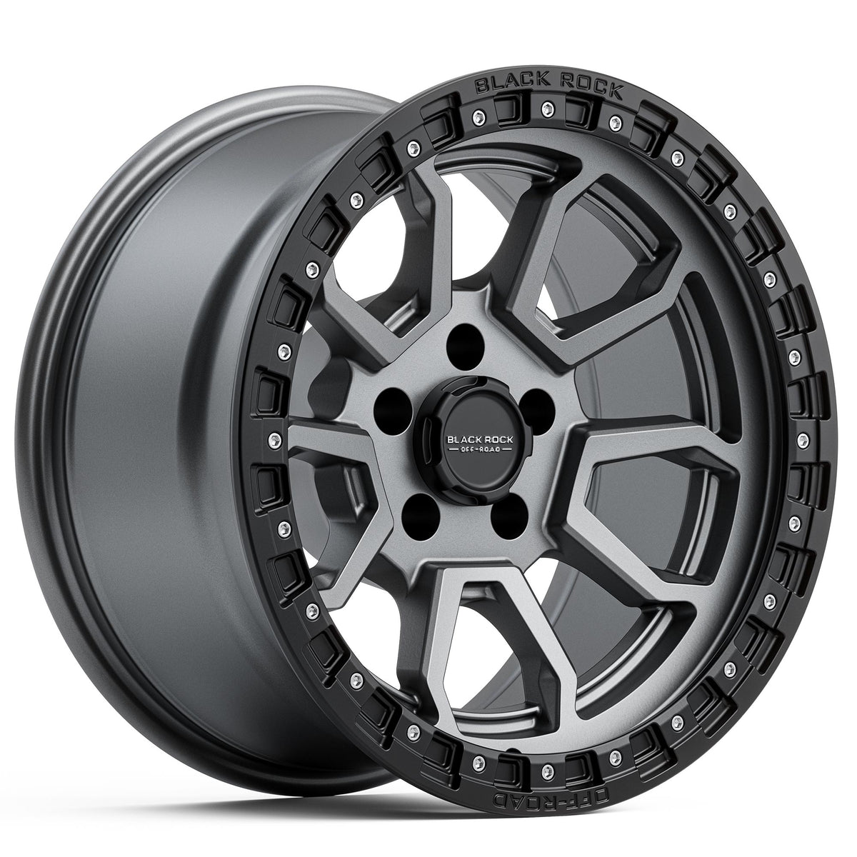 Black Rock Cobra 5S Gunmetal Grey Black Ring 17x9 6x139.7 wheel for Toyota Prado 250 and Lexus GX550