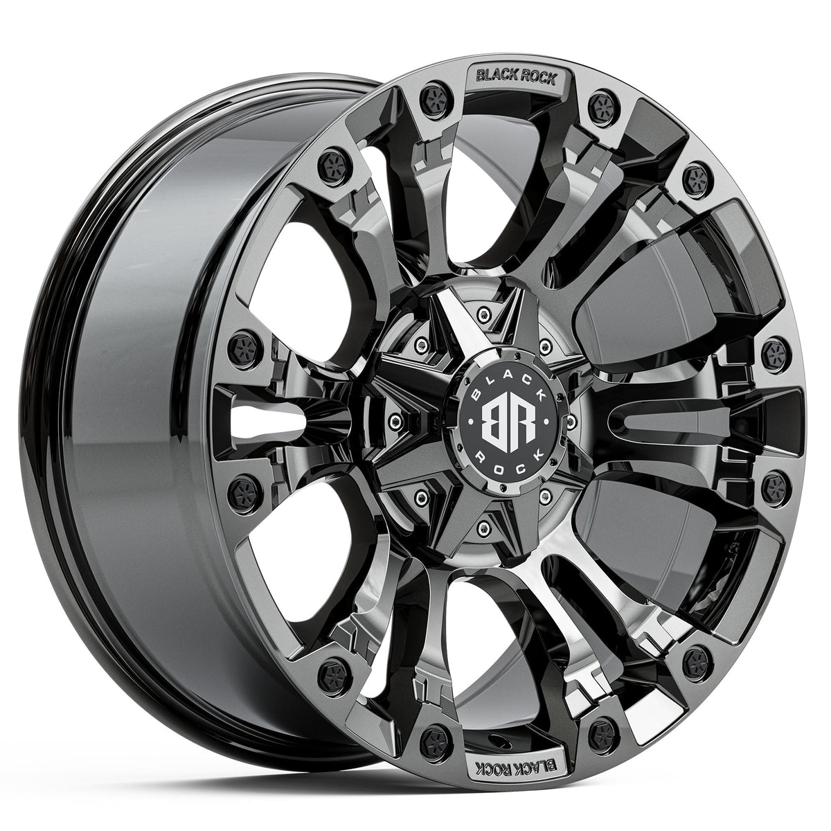 Black Rock Forcer Black Chrome 20x9 6x139.7 wheel for Toyota Prado 250 and Lexus GX550