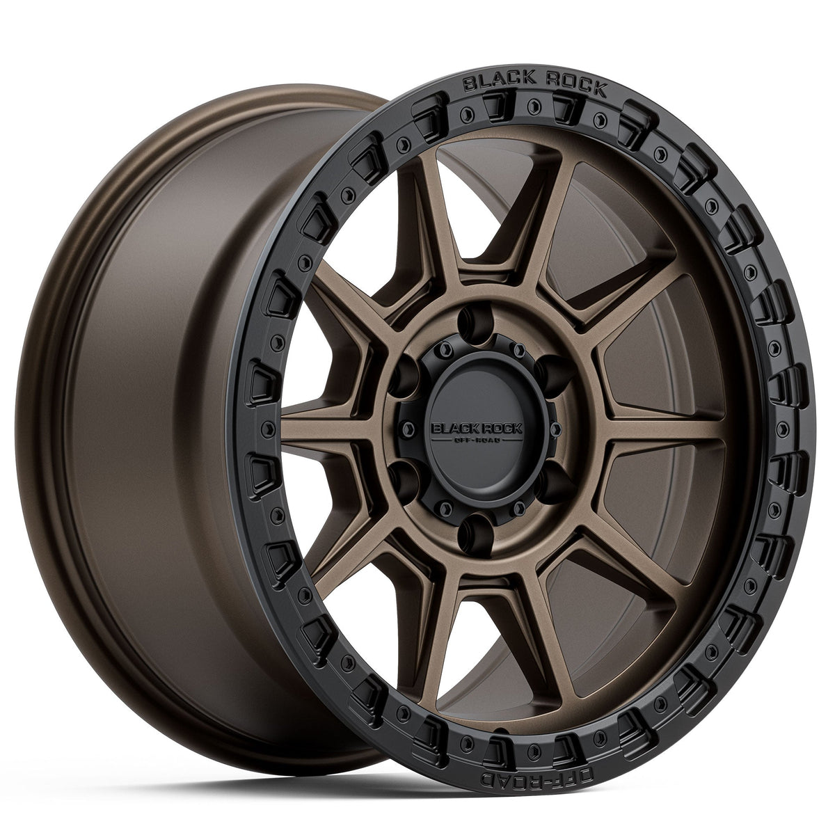 Black Rock Gunner Dark Bronze Black Ring 18x9 wheel for KGM SsangYong Musso and Rexton