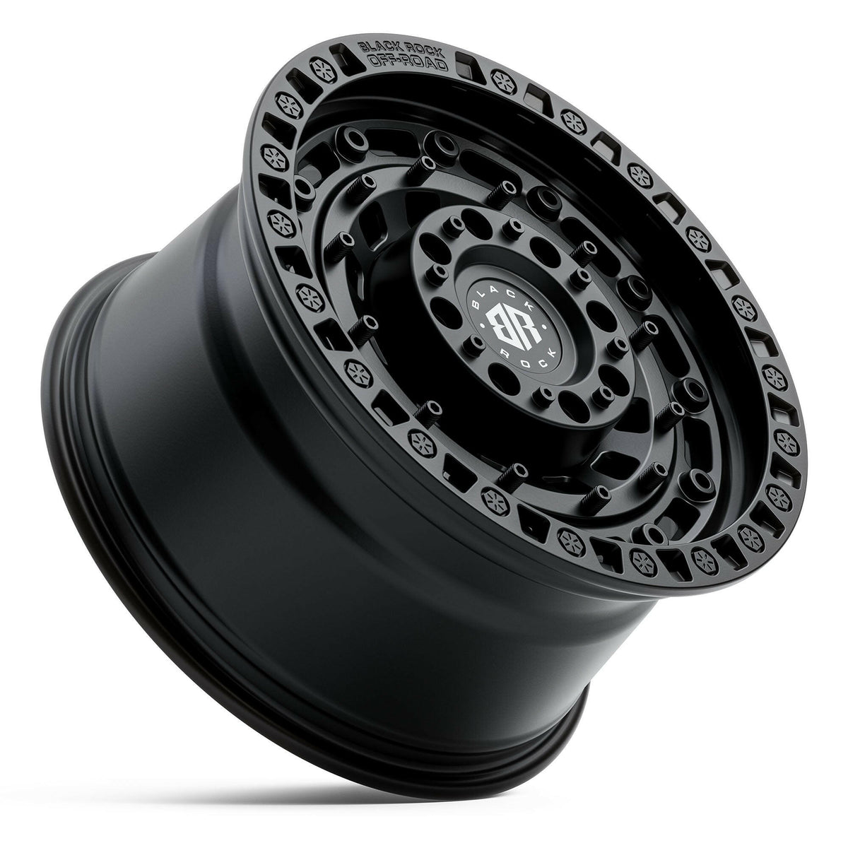 Black Rock Military Satin Black 17x9 wheel for KGM SsangYong Musso and Rexton, view 3