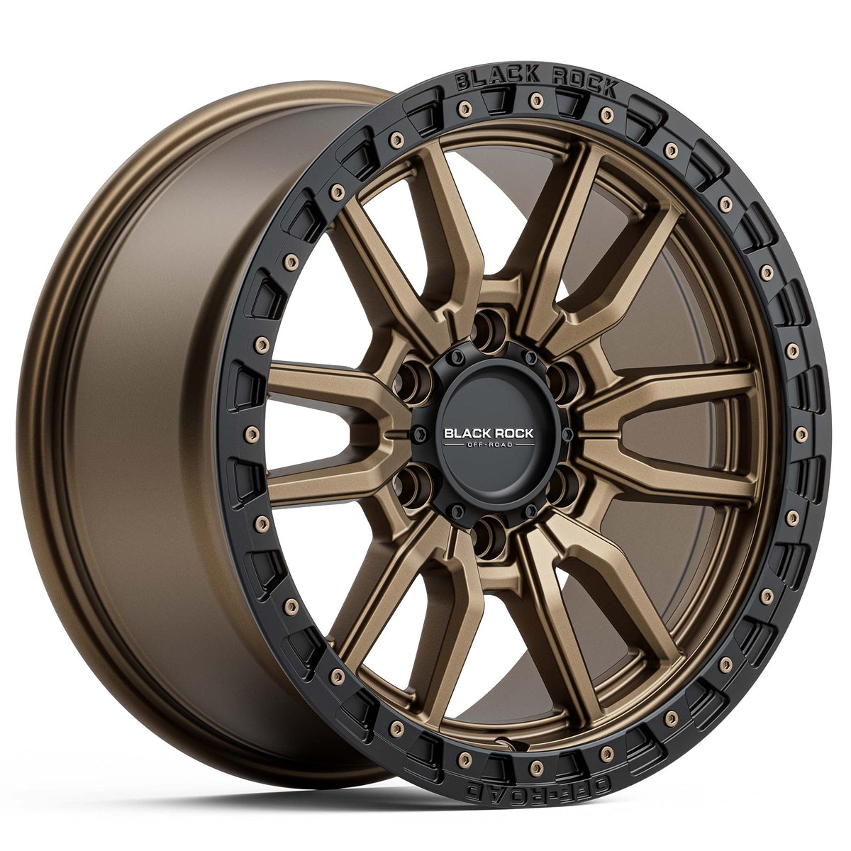 Black Rock Rambler Dark Bronze with Black Ring 17x8.5 6x139.7 wheel for Toyota Prado 250 and Lexus GX550
