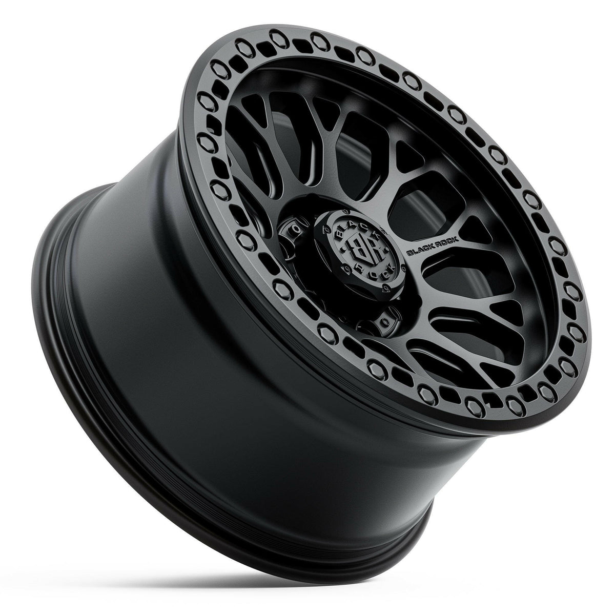 Black Rock Spider Satin Black 17x9 wheel for KGM SsangYong Musso and Rexton, view 3