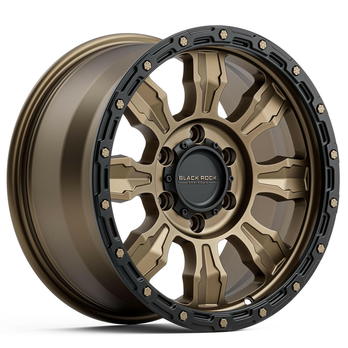 Black Rock Venture Dark Bronze Black Ring 18x8.5 wheel for KGM SsangYong Musso and Rexton