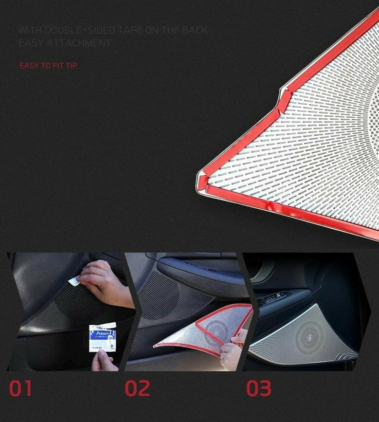 Stainless Steel Door Speaker Covers for KGM SsangYong Musso, view 5