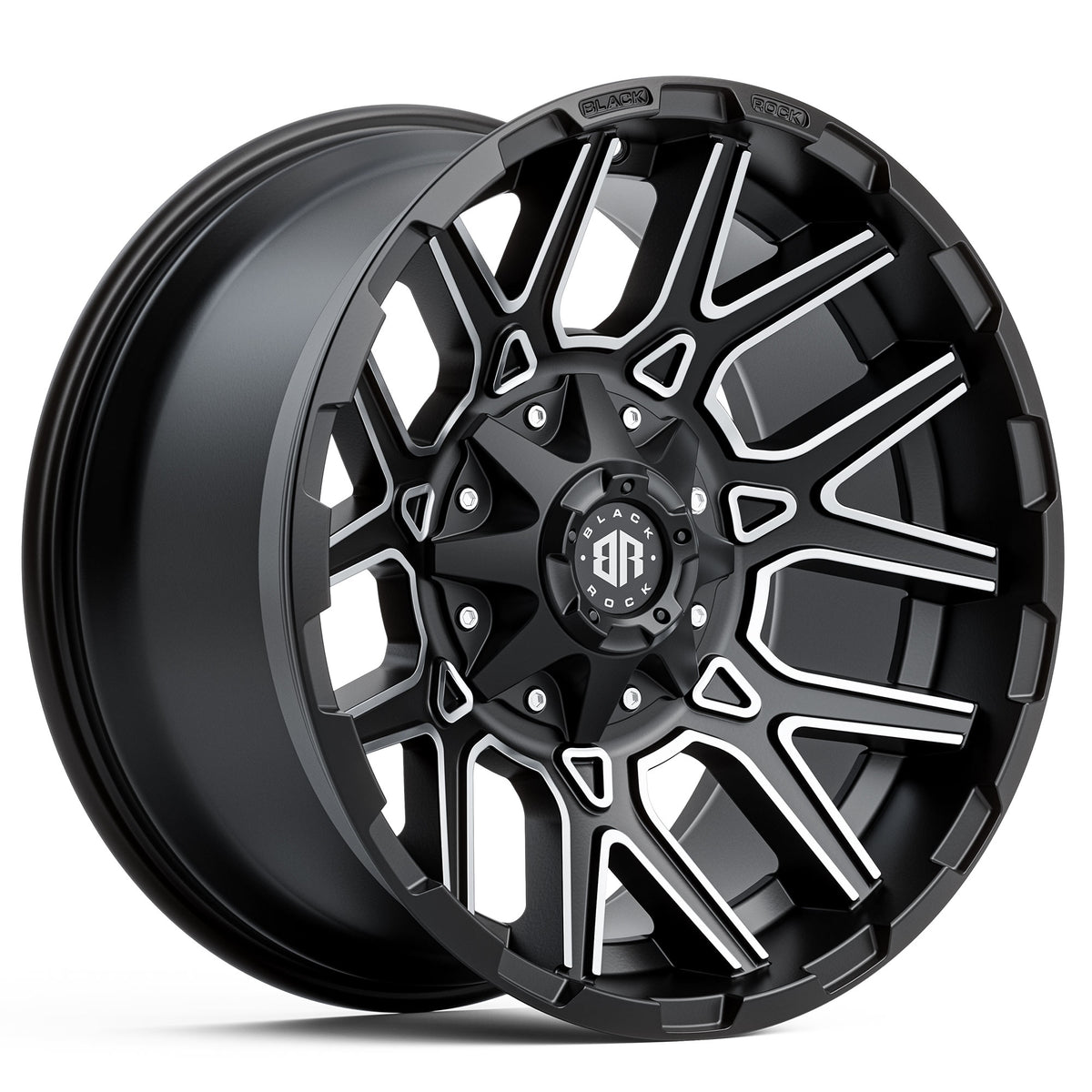 Black Rock Atomic Satin Black Machined Spokes 20x10 6x139.7 wheel for Toyota Prado 250 and Lexus GX550