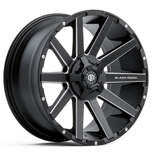 Black Rock Blade Satin Black Milled 20x9 6x139.7 wheel for Toyota Prado 250 and Lexus GX550