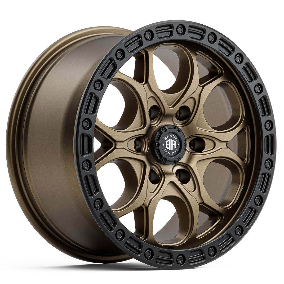 Black Rock Bolt Dark Bronze Black Ring 18x8.5 6x139.7 wheel for Toyota Prado 250 and Lexus GX550