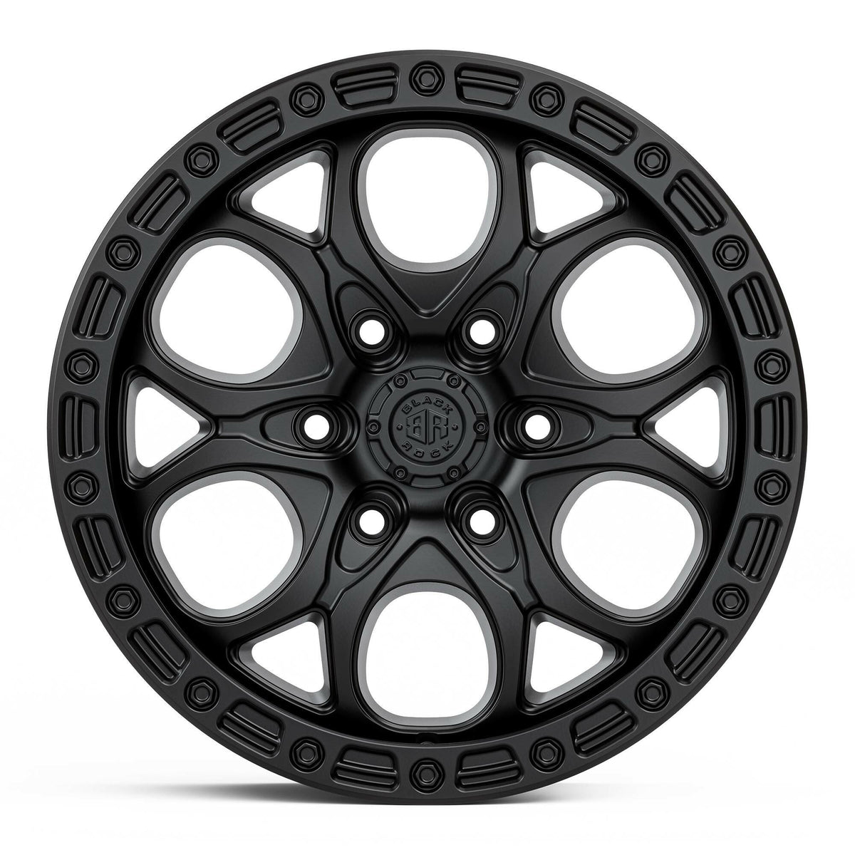 Black Rock Bolt Satin Black 17x8.5 wheel for KGM SsangYong Musso and Rexton, view 2