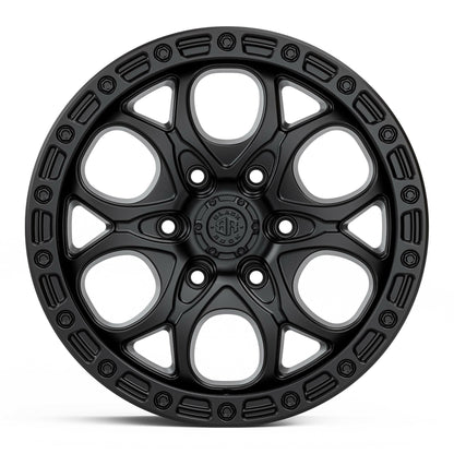 Black Rock Bolt Satin Black 17x8.5 wheel for KGM SsangYong Musso and Rexton, view 2
