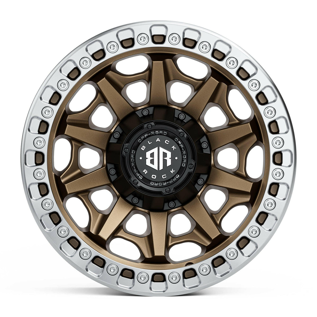 Black Rock Cage Beadlock Dark Bronze 17x9 wheel for KGM SsangYong Musso and Rexton, view 2