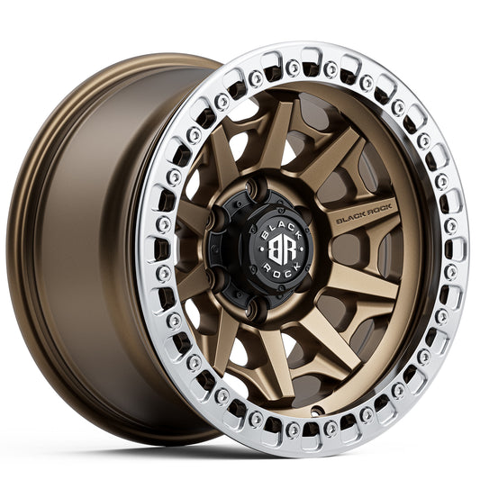 Black Rock Cage Beadlock Dark Bronze 17x9 6x139.7 wheel for Toyota Prado 250 and Lexus GX550