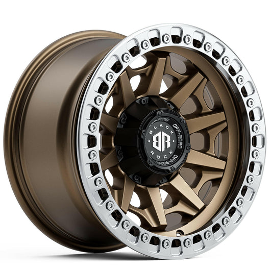 Black Rock Cage Beadlock Dark Bronze 17x9 wheel for KGM SsangYong Musso and Rexton