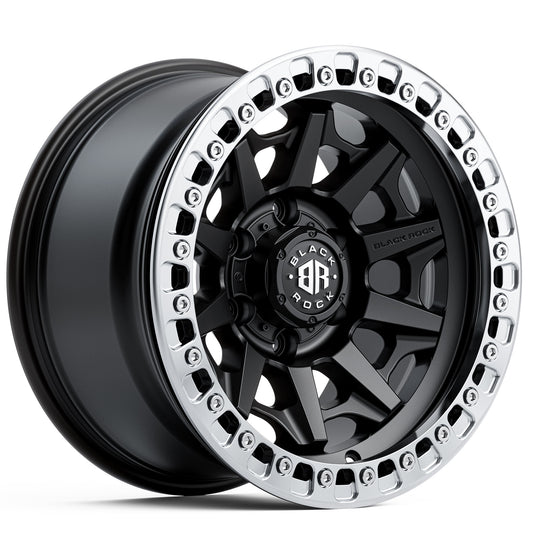 Black Rock Cage Beadlock Satin Black 17x9 6x139.7 wheel for Toyota Prado 250 and Lexus GX550