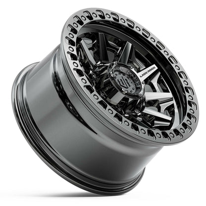 Black Rock Cage Black Chrome 17x9 wheel for KGM SsangYong Musso and Rexton, view 3
