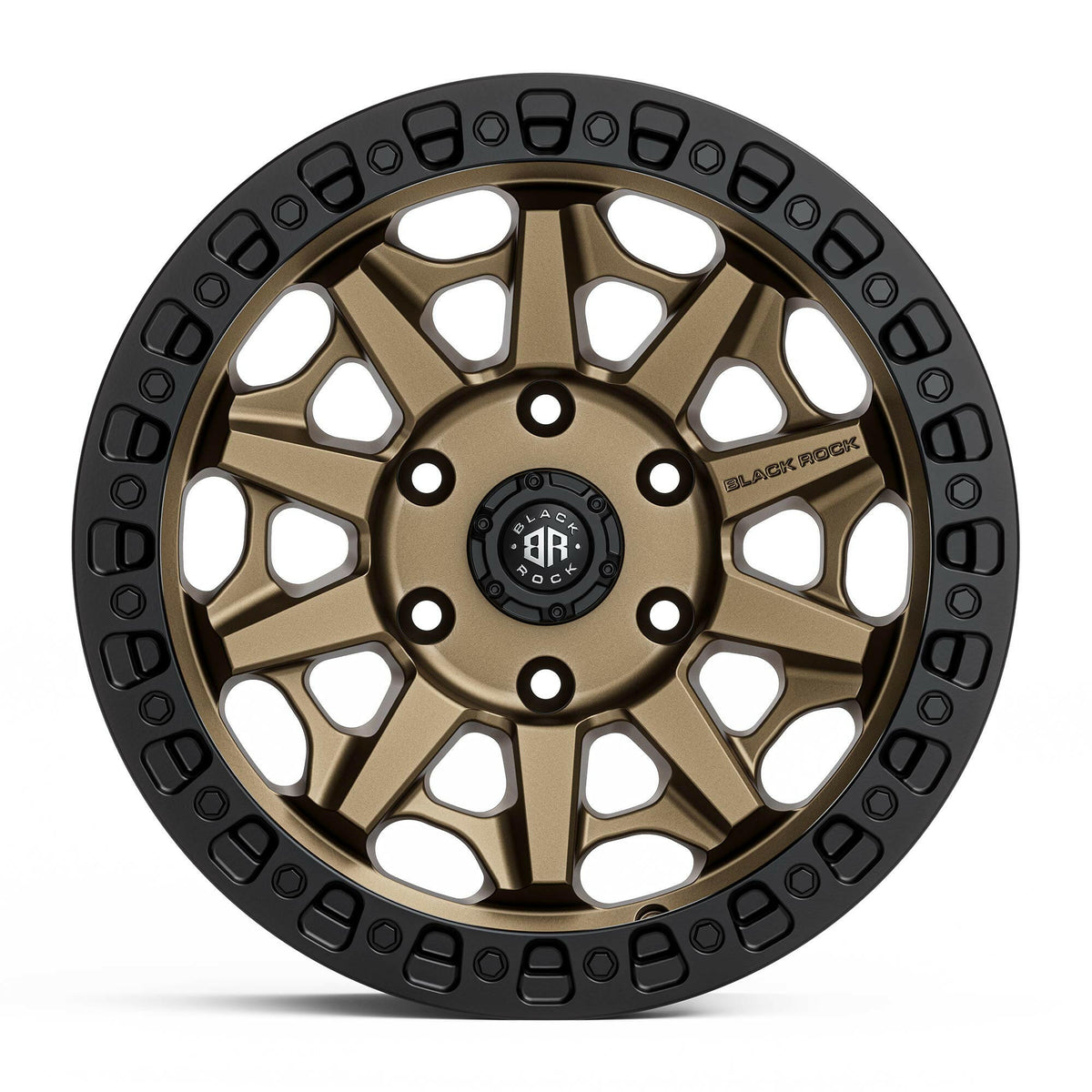 Black Rock Cage Dark Bronze Black Ring 17x8 wheel for KGM SsangYong Musso and Rexton, view 2