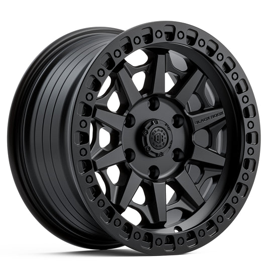 Black Rock Cage Satin Black 17x8 6x139.7 wheel for Toyota Prado 250 and Lexus GX550