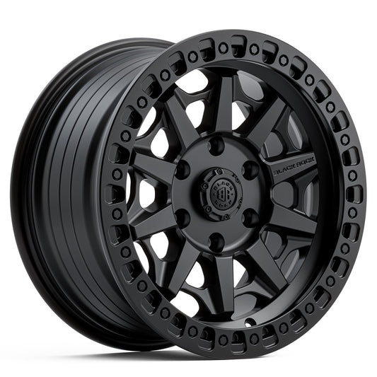 Black Rock Cage Satin Black 18x8 wheel for KGM SsangYong Musso and Rexton