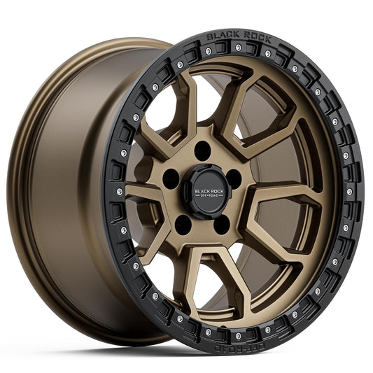 Black Rock Cobra 5S Dark Bronze Black Ring 17x9 6x139.7 wheel for Toyota Prado 250 and Lexus GX550