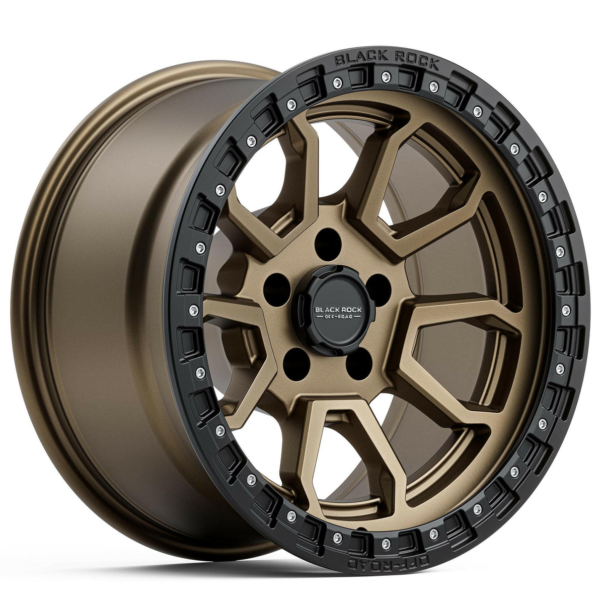 Black Rock Cobra 5S Dark Bronze Black Ring 17x9 wheel for KGM SsangYong Musso and Rexton