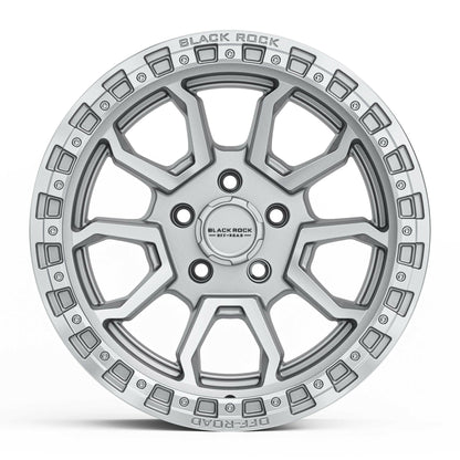 Black Rock Cobra 5S Silver Machined 17x9 wheel for KGM SsangYong Musso and Rexton, view 2