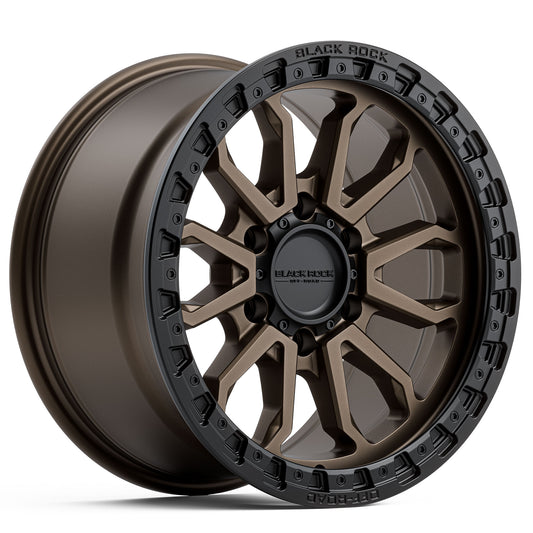 Black Rock Cobra Dark Bronze with Black Ring 17x9 6x139.7 wheel for Toyota Prado 250 and Lexus GX550