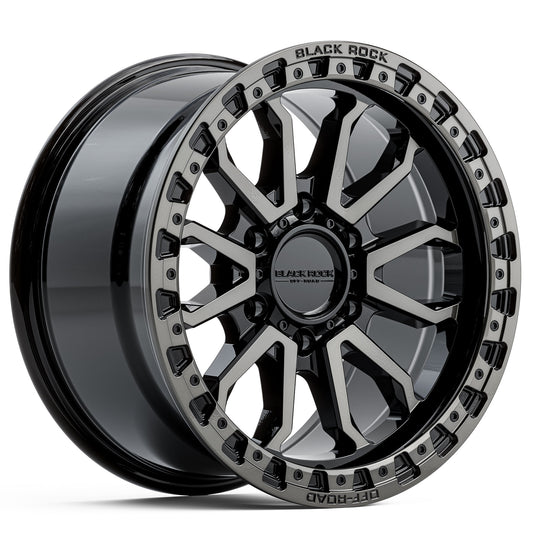 Black Rock Cobra Gloss Black with Dark Tint 20x9 6x139.7 wheel for Toyota Prado 250 and Lexus GX550