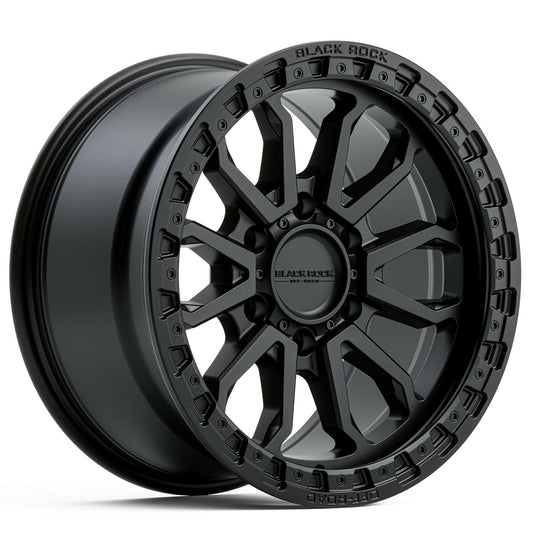 Black Rock Cobra Satin Black 17x9 wheel for KGM SsangYong Musso and Rexton