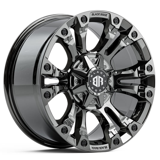 Black Rock Forcer Black Chrome 20x9 6x139.7 wheel for Toyota Prado 250 and Lexus GX550