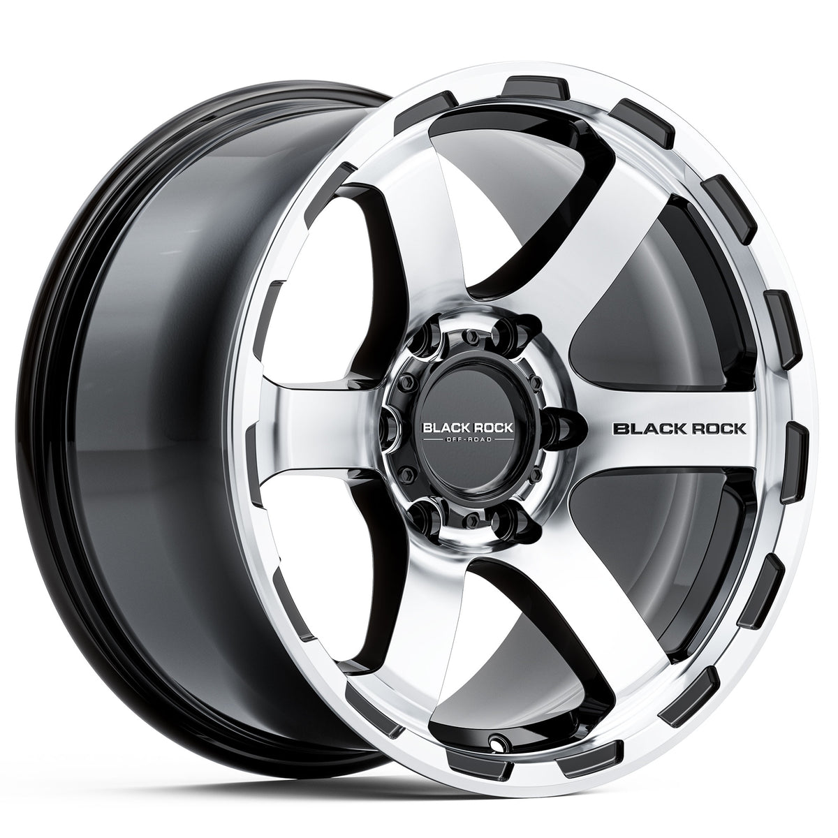 Black Rock Grip Gloss Black Machined Face 17x9 6x139.7 wheel for Toyota Prado 250 and Lexus GX550