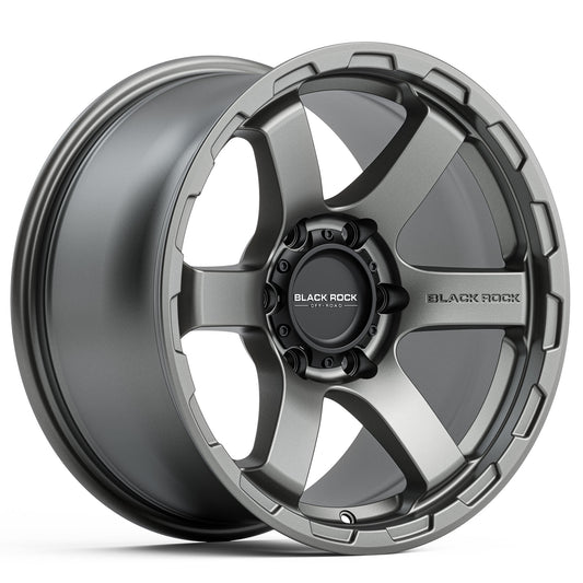 Black Rock Grip Satin Gunmetal Grey 20x9 6x139.7 wheel for Toyota Prado 250 and Lexus GX550