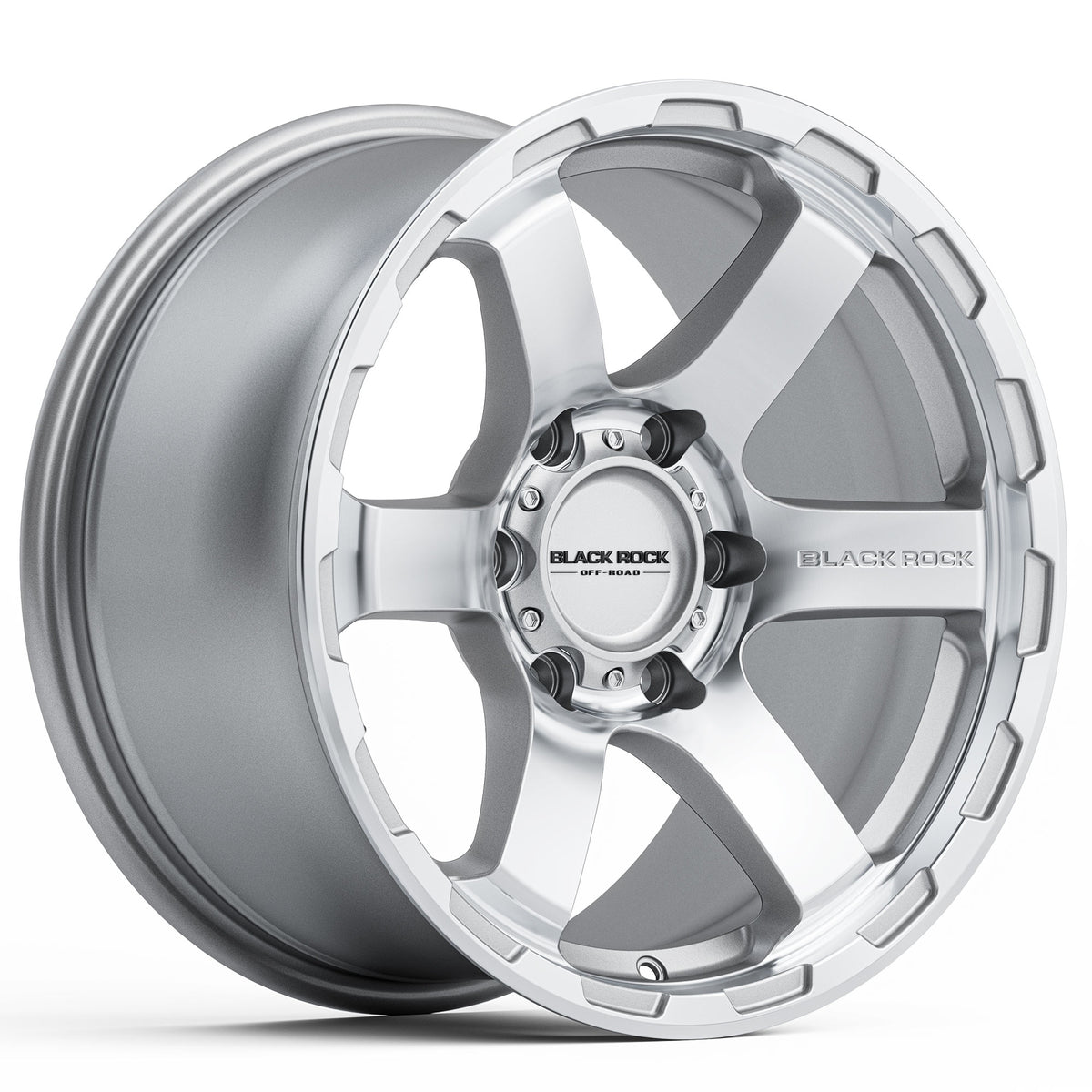 Black Rock Grip Silver Machined 17x9 6x139.7 wheel for Toyota Prado 250 and Lexus GX550