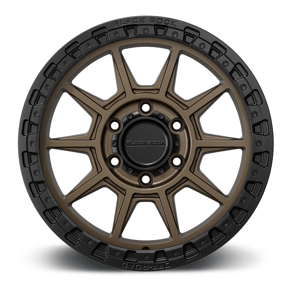 Black Rock Gunner Dark Bronze Black Ring 17x9 wheel for KGM SsangYong Musso and Rexton, view 2