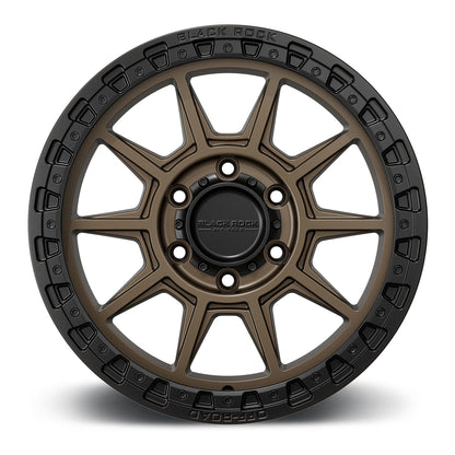 Black Rock Gunner Dark Bronze Black Ring 17x9 wheel for KGM SsangYong Musso and Rexton, view 2