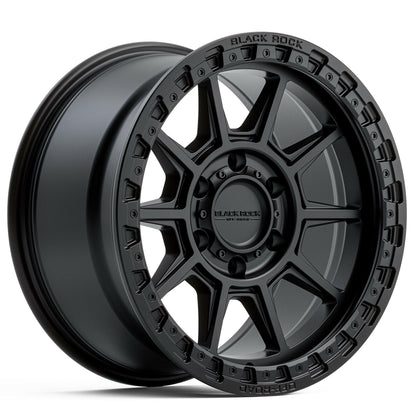 Black Rock Gunner Satin Black 17x9 wheel for KGM SsangYong Musso and Rexton