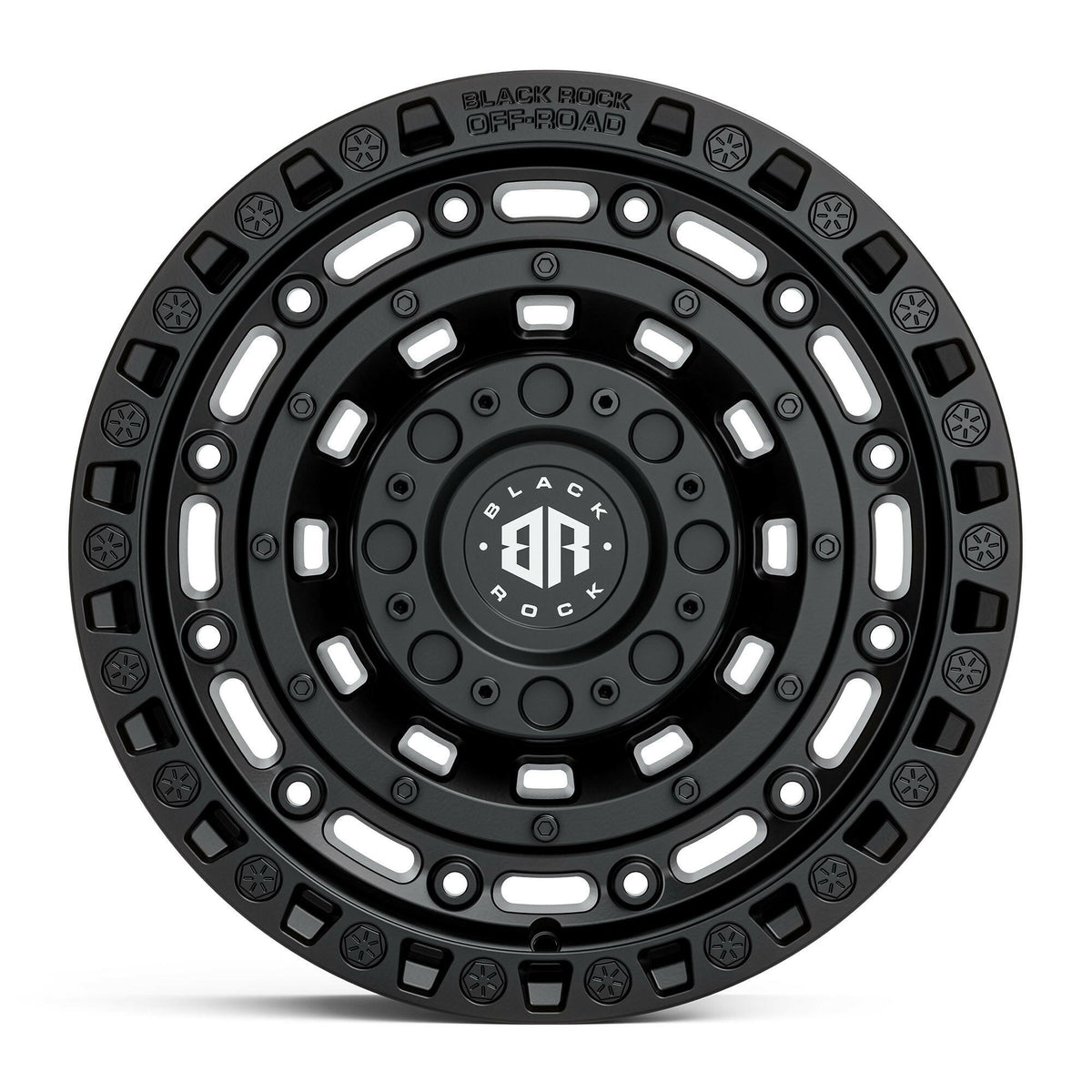 Black Rock Military Satin Black 17x9 wheel for KGM SsangYong Musso and Rexton, view 2