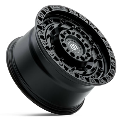 Black Rock Military Satin Black 17x9 wheel for KGM SsangYong Musso and Rexton, view 3