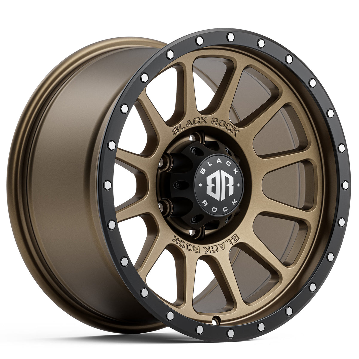 Black Rock Omega Dark Bronze with Black Ring 17x9 6x139.7 wheel for Toyota Prado 250 and Lexus GX550