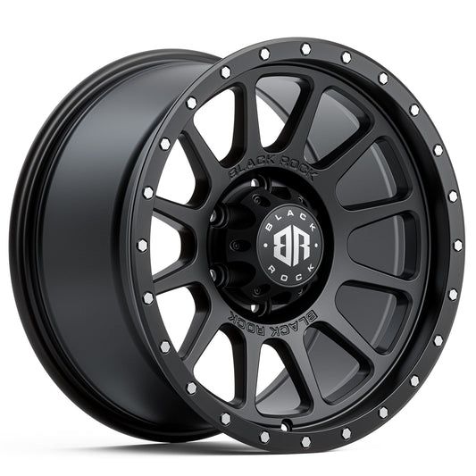 Black Rock Omega Satin Black 18x9 wheel for KGM SsangYong Musso and Rexton