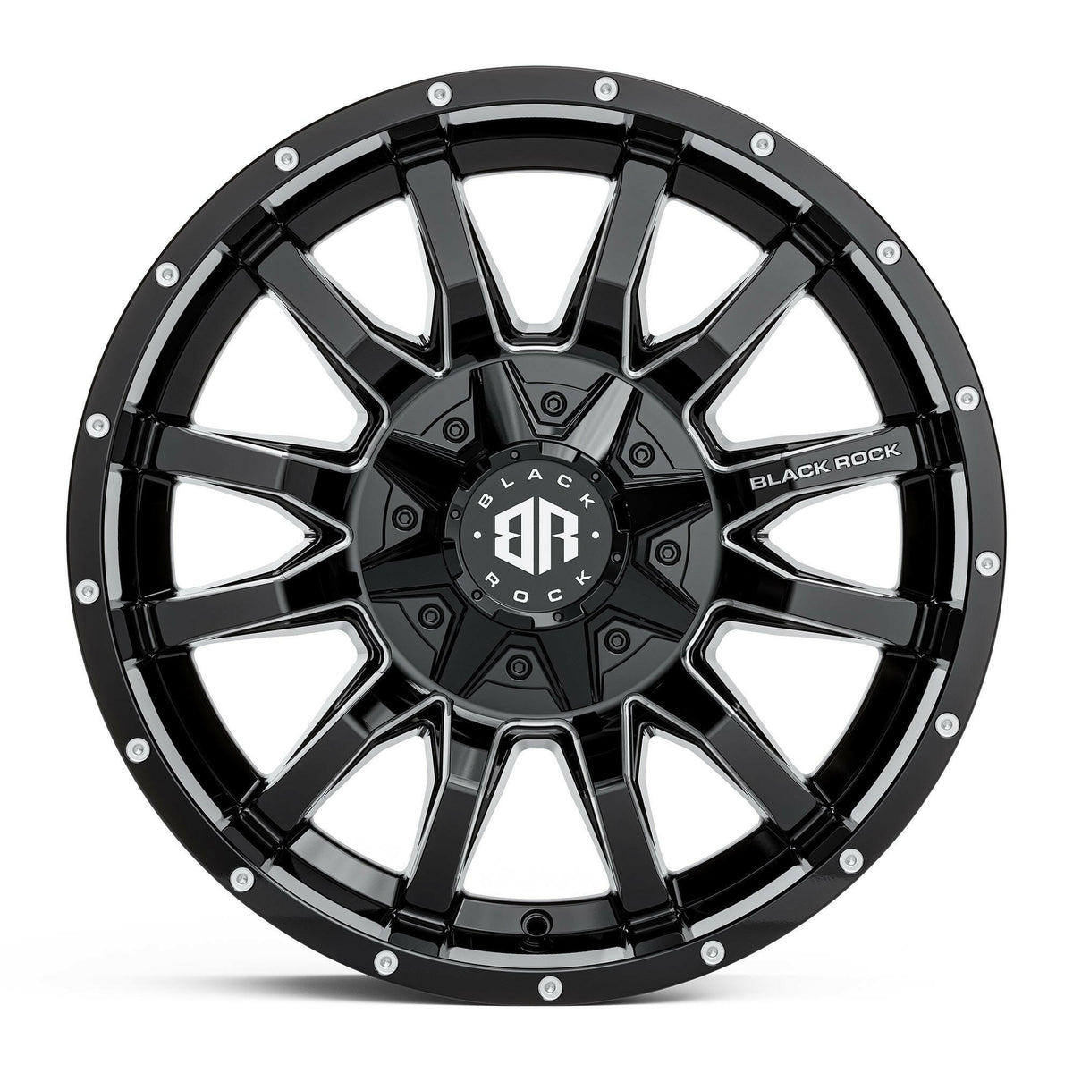 Black Rock Predator Gloss Black Milled 18x9 wheel for KGM SsangYong Musso and Rexton