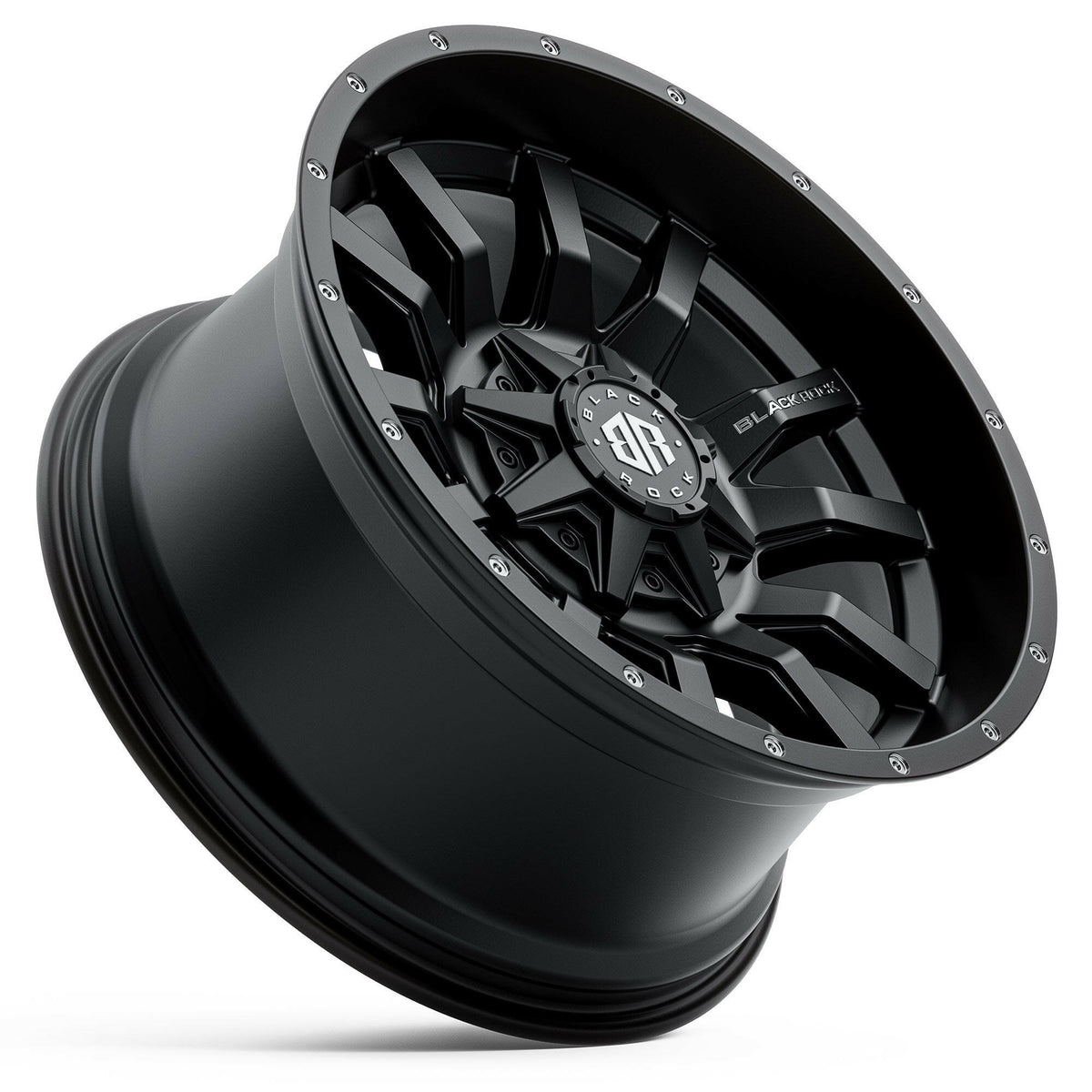 Black Rock Predator Satin Black 17x9 wheel for KGM SsangYong Musso and Rexton, view 3