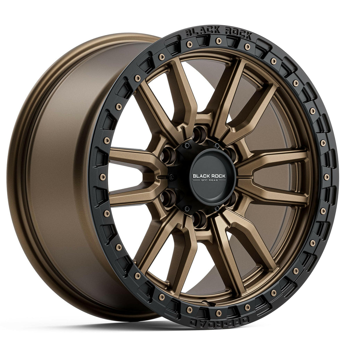 Black Rock Rambler Dark Bronze Black Ring 17x8.5 wheel for KGM SsangYong Musso and Rexton
