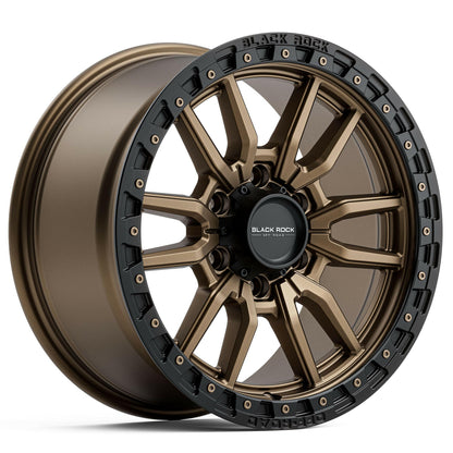 Black Rock Rambler Dark Bronze Black Ring 17x8.5 wheel for KGM SsangYong Musso and Rexton