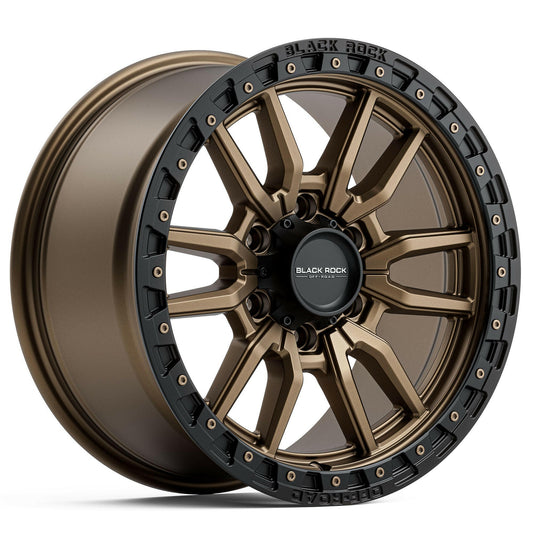 Black Rock Rambler Dark Bronze Black Ring 17x8.5 wheel for KGM SsangYong Musso and Rexton