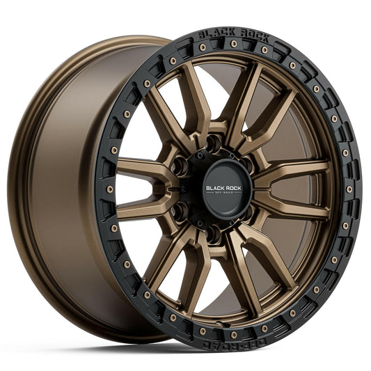 Black Rock Rambler Dark Bronze Black Ring 18x8.5 wheel for KGM SsangYong Musso and Rexton