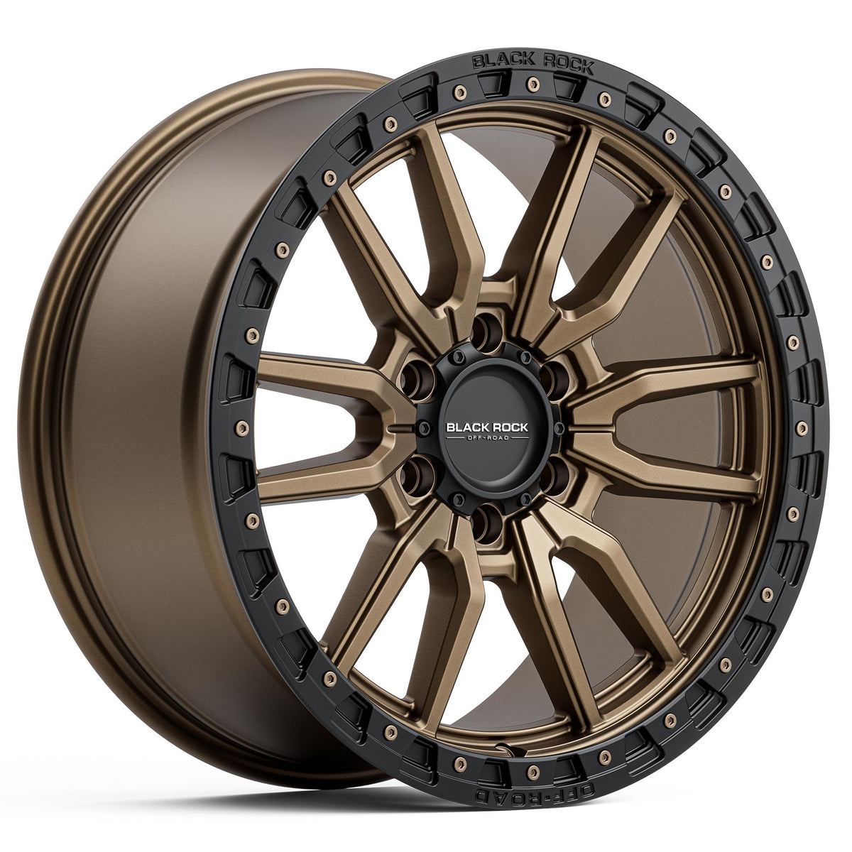 Black Rock Rambler Dark Bronze with Black Ring 20x9 6x139.7 wheel for Toyota Prado 250 and Lexus GX550