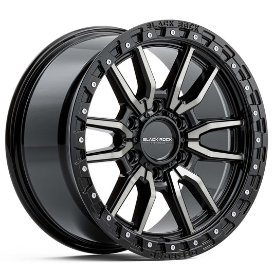 Black Rock Rambler Gloss Black Tinted 17x8.5 6x139.7 wheel for Toyota Prado 250 and Lexus GX550
