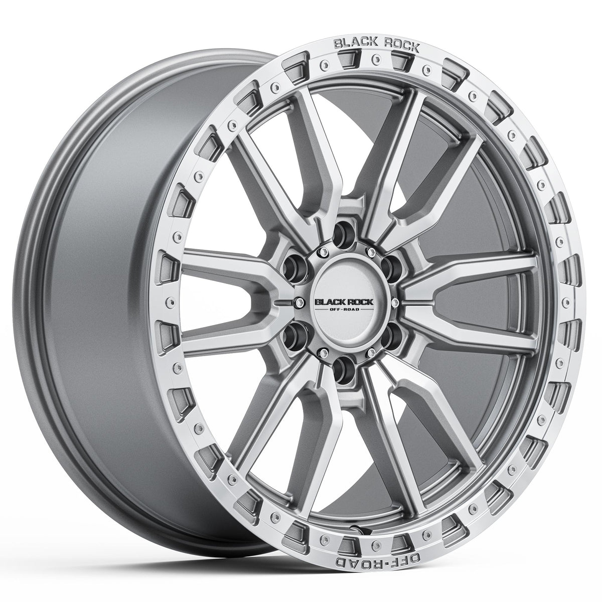 Black Rock Rambler Silver Machined 20x9 6x139.7 wheel for Toyota Prado 250 and Lexus GX550
