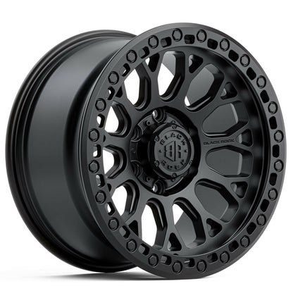 Black Rock Spider Satin Black 17x9 wheel for KGM SsangYong Musso and Rexton